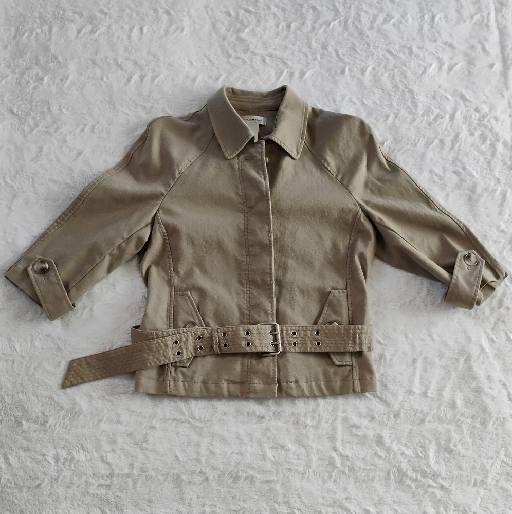 Isaac Mizrahi For Target Belted Khaki Jacket